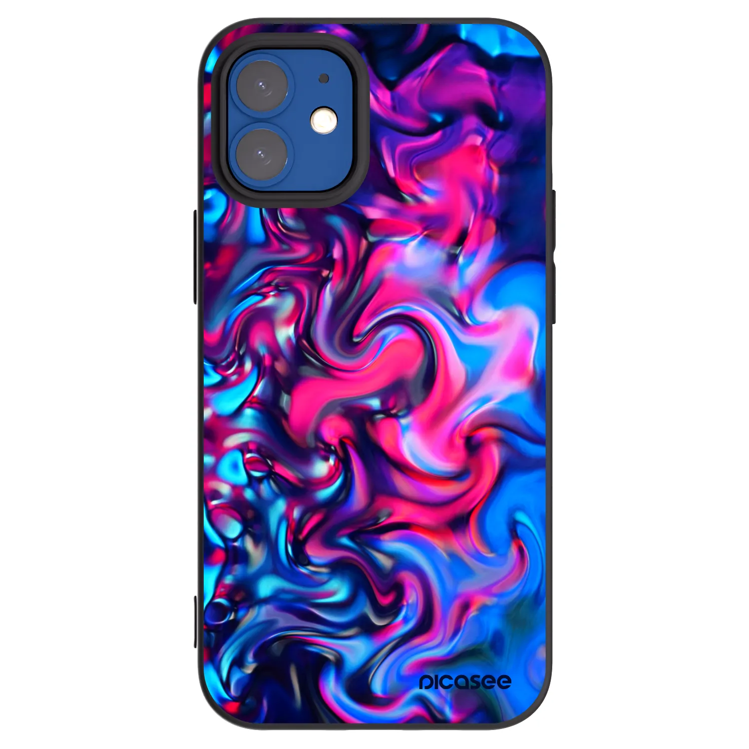 Picasee silikonski črni ovitek za Apple iPhone 12 mini - Redlight