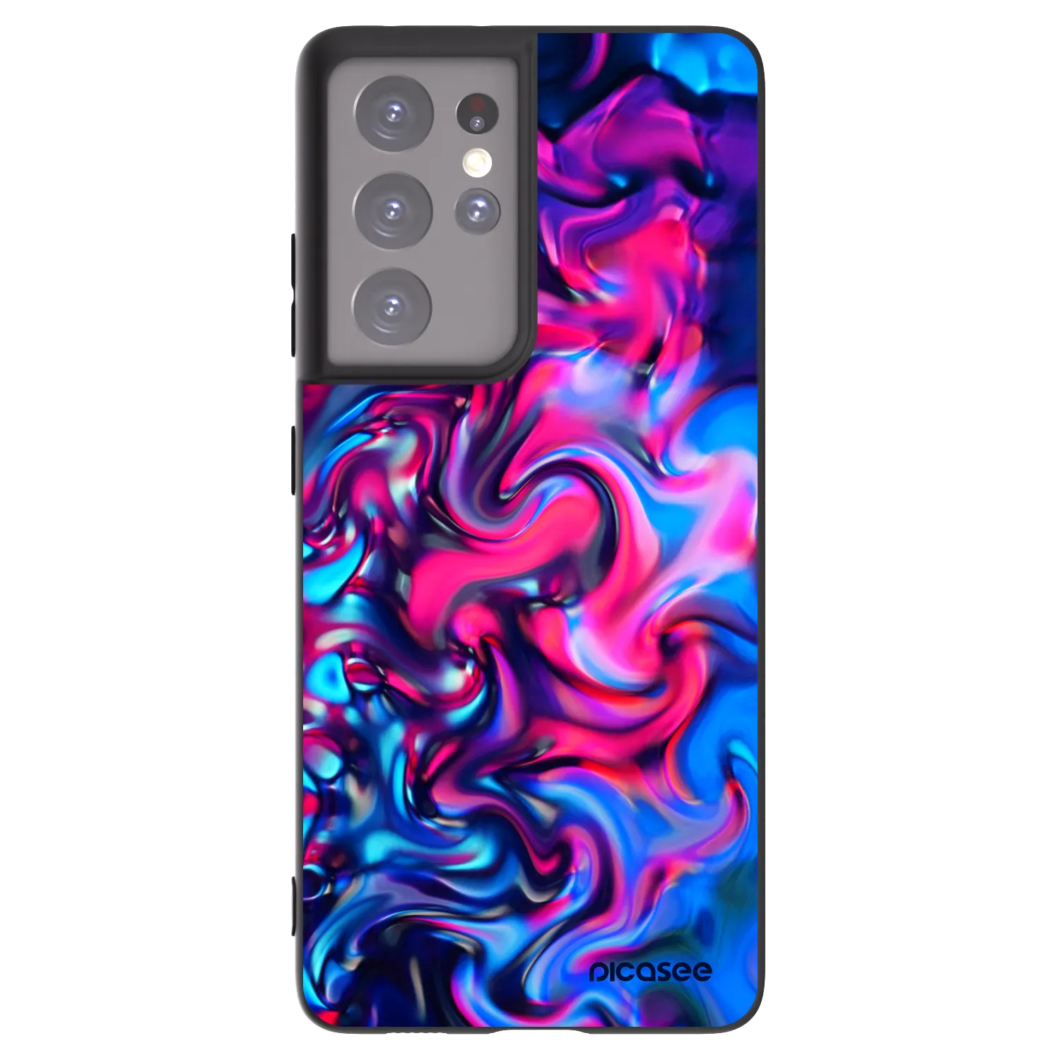 Picasee silikonski črni ovitek za Samsung Galaxy S21 Ultra 5G G998B - Redlight