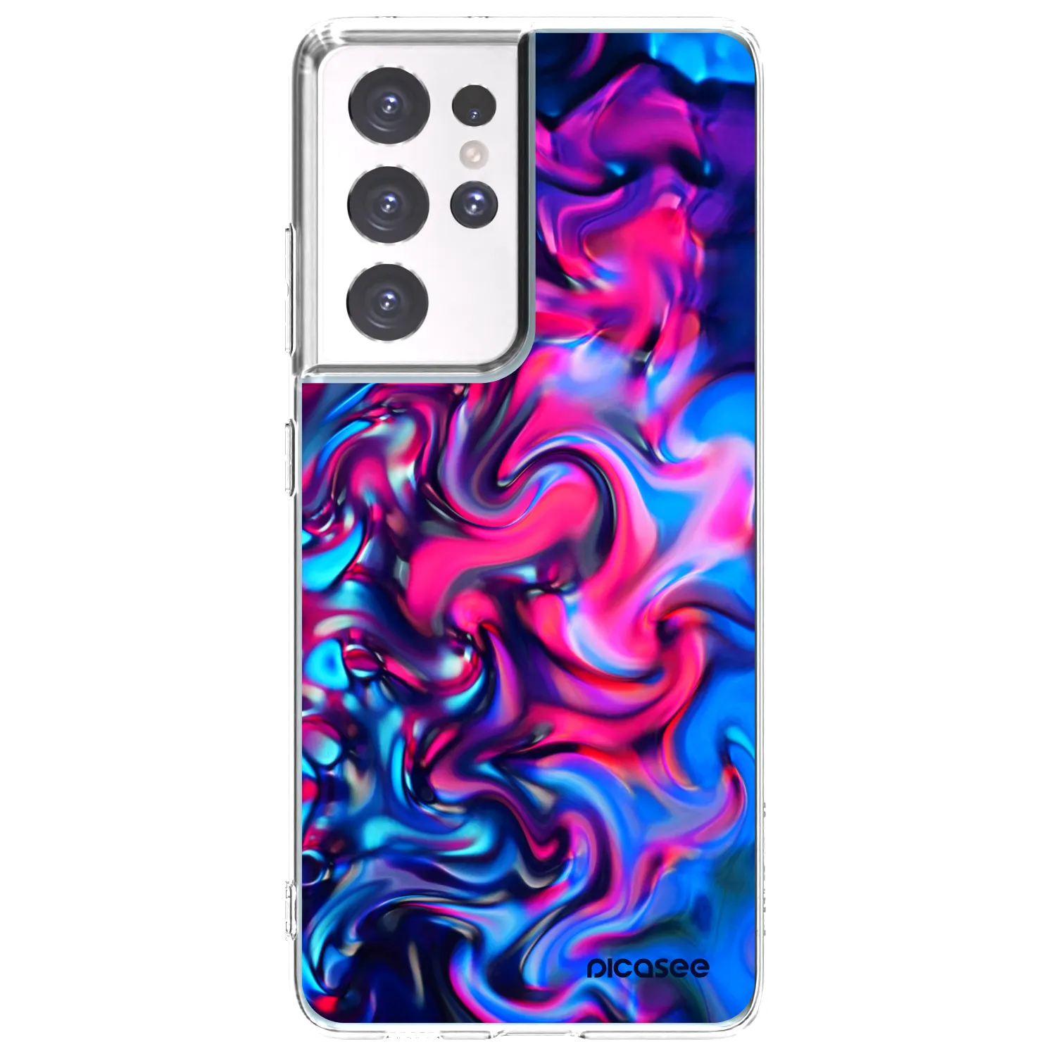 Picasee silikonski prozorni ovitek za Samsung Galaxy S21 Ultra 5G G998B - Redlight