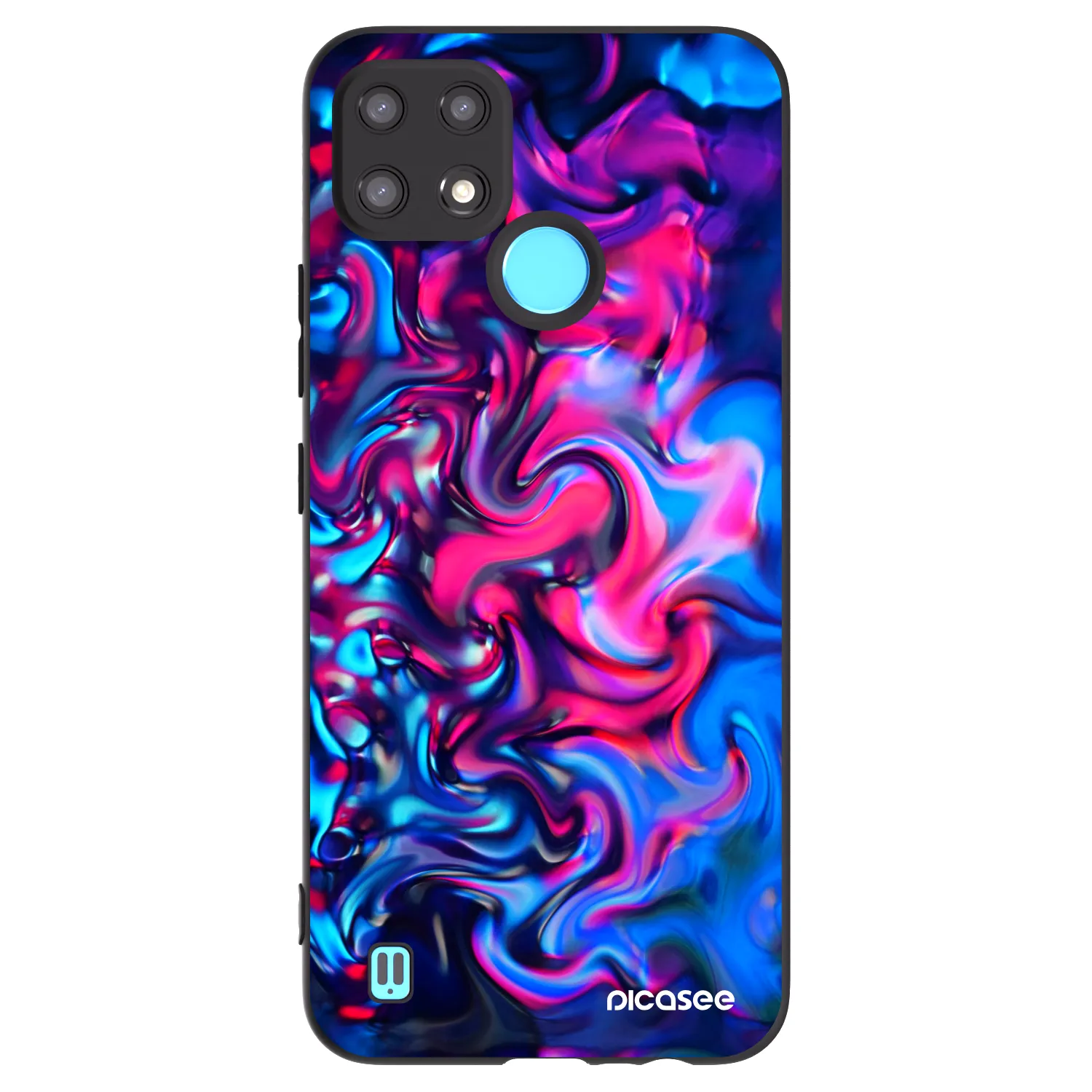 Picasee silikonski črni ovitek za Realme C21 - Redlight