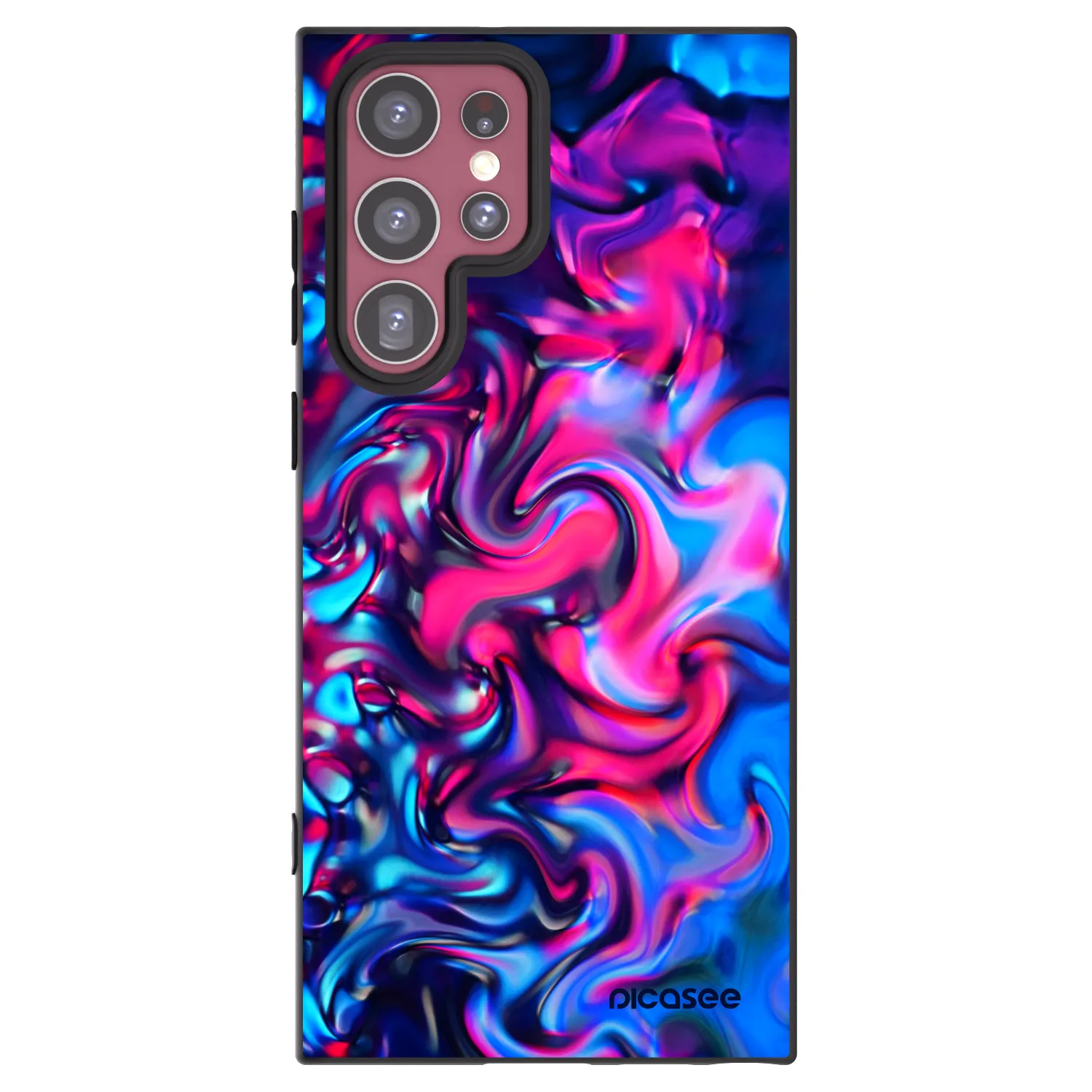 Picasee silikonski črni ovitek za Samsung Galaxy S22 Ultra 5G - Redlight