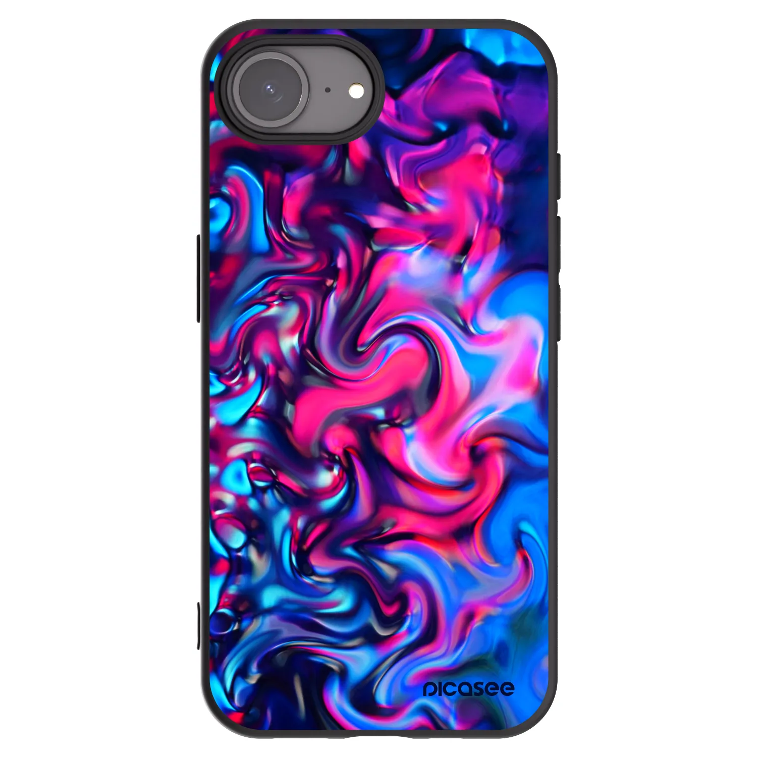 Picasee silikonski črni ovitek za Apple iPhone 16e - Redlight