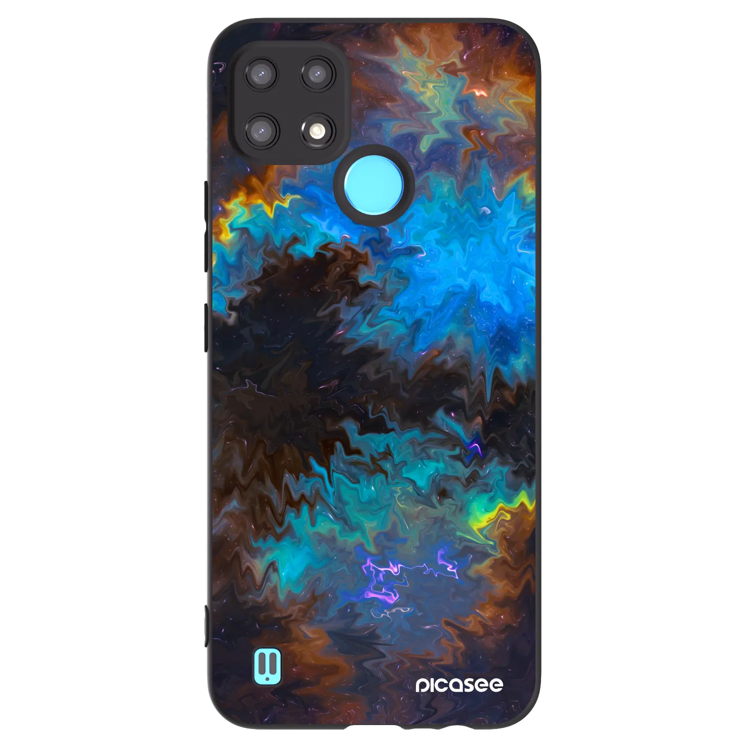 Picasee silikonski črni ovitek za Realme C21 - Space