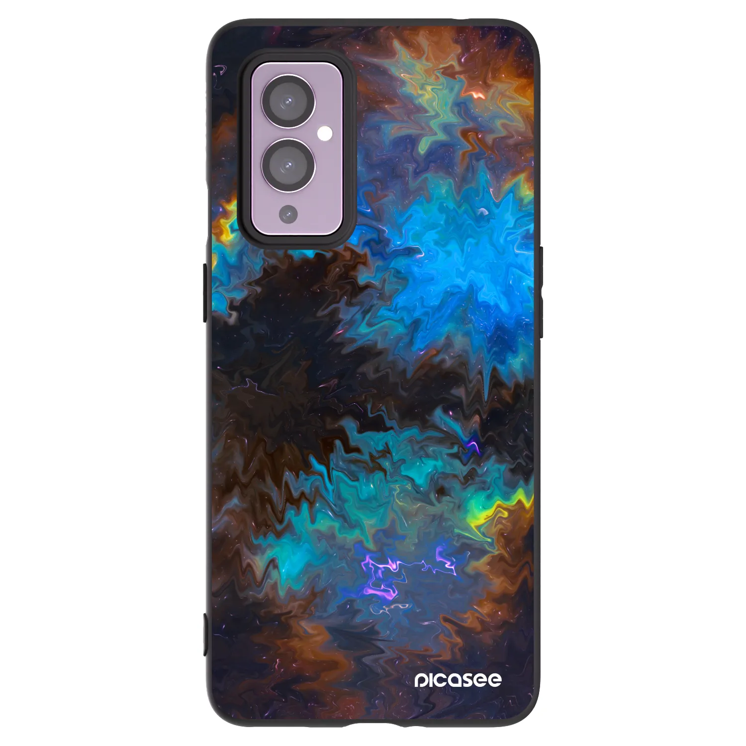Picasee silikonski črni ovitek za OnePlus 9 - Space