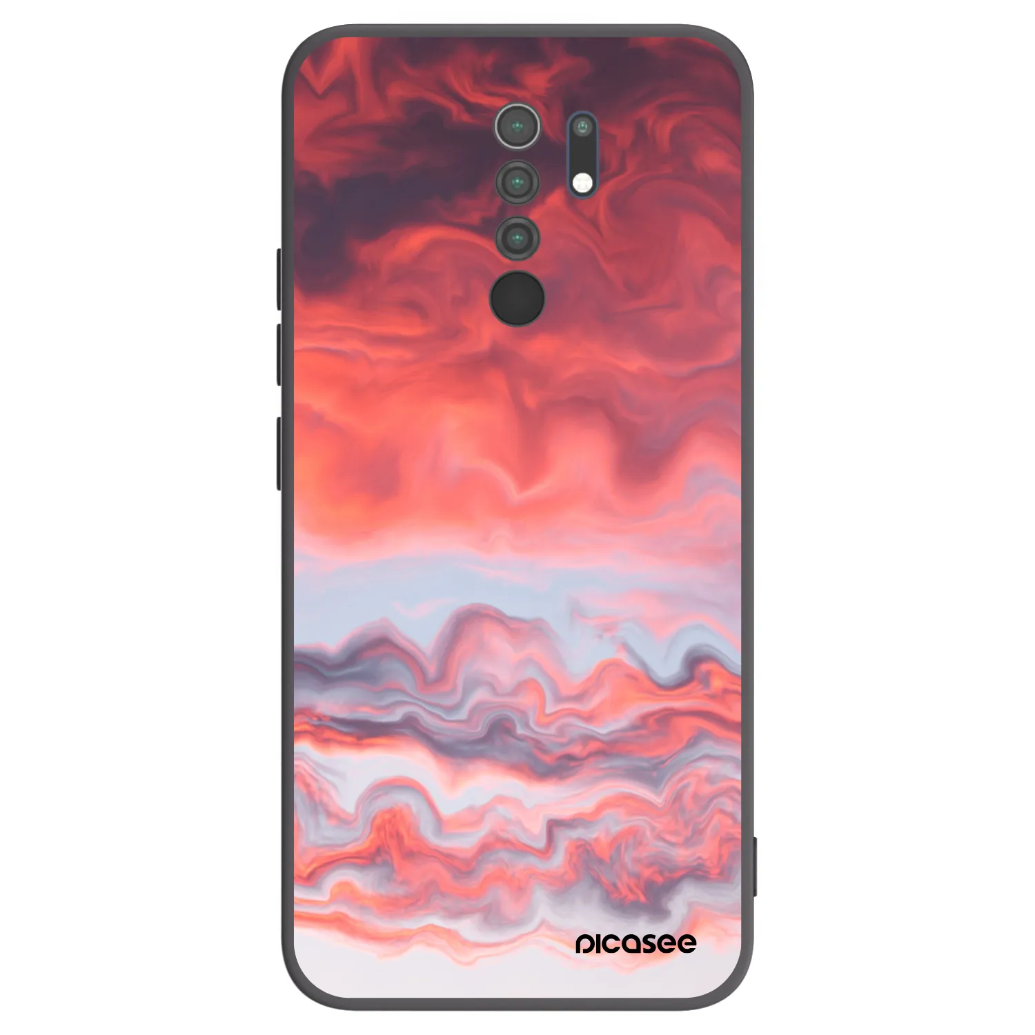 Picasee silikonski črni ovitek za Xiaomi Redmi 9 - Sunset