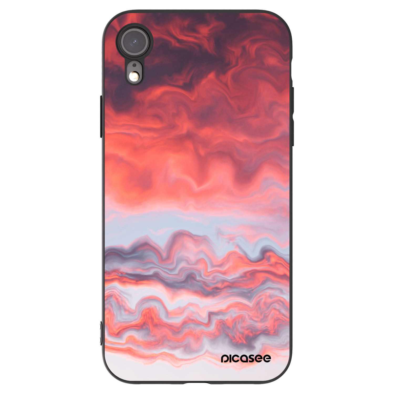 Picasee silikonski črni ovitek za Apple iPhone XR - Sunset