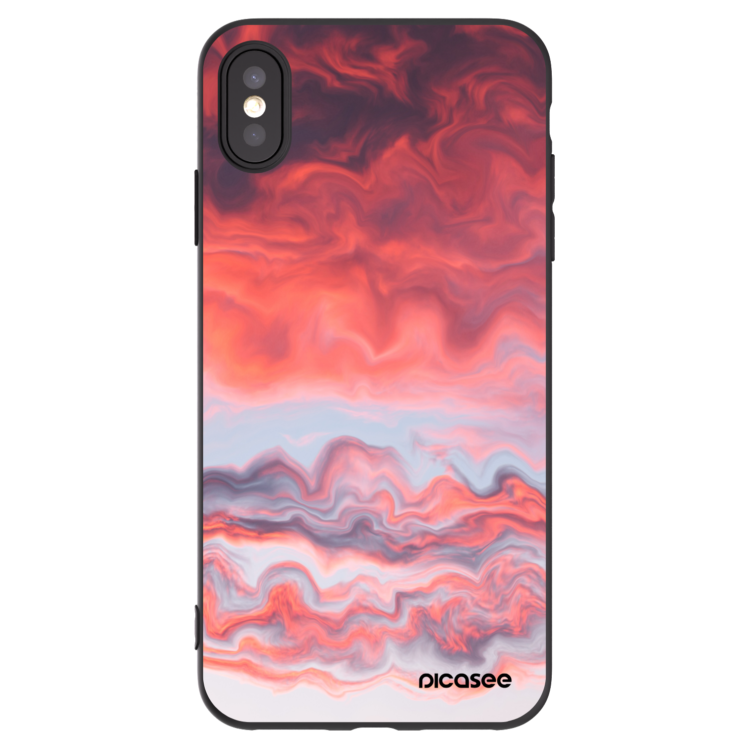 Picasee silikonski črni ovitek za Apple iPhone XS Max - Sunset
