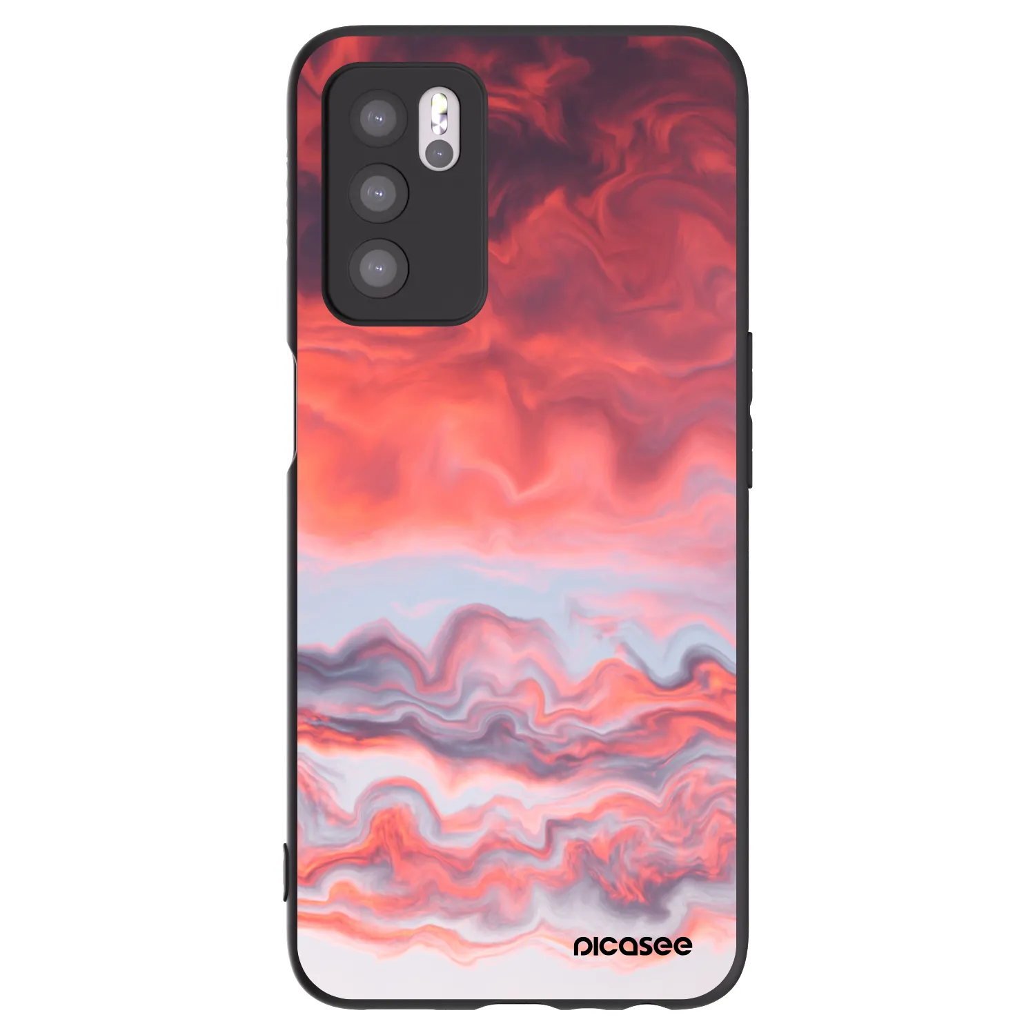 Picasee silikonski črni ovitek za OPPO A16 - Sunset