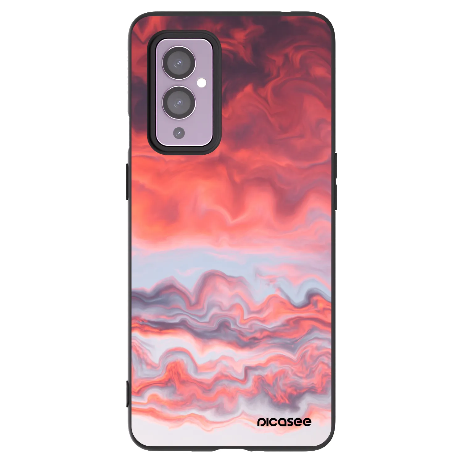 Picasee silikonski črni ovitek za OnePlus 9 - Sunset