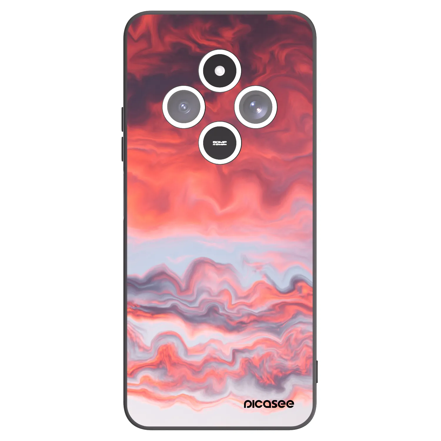 Picasee silikonski črni ovitek za Xiaomi Redmi 14C - Sunset