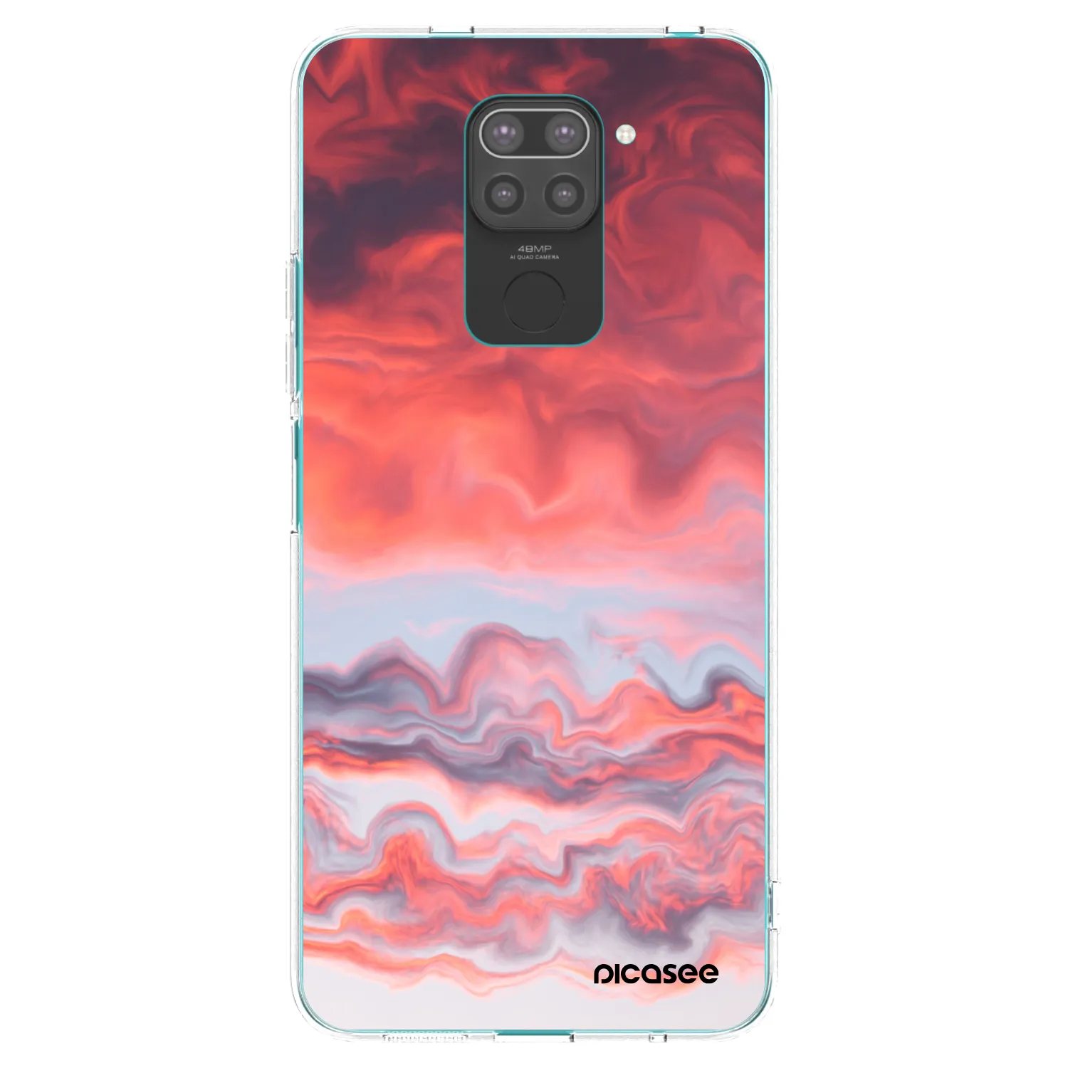 Picasee silikonski črni ovitek za Xiaomi Redmi Note 9 - Sunset