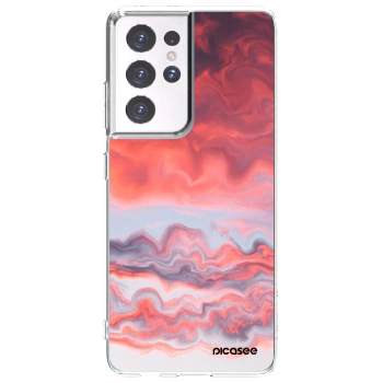 Picasee silikonski prozorni ovitek za Samsung Galaxy S21 Ultra 5G G998B - Sunset