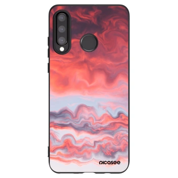 Picasee silikonski črni ovitek za Huawei P30 Lite - Sunset