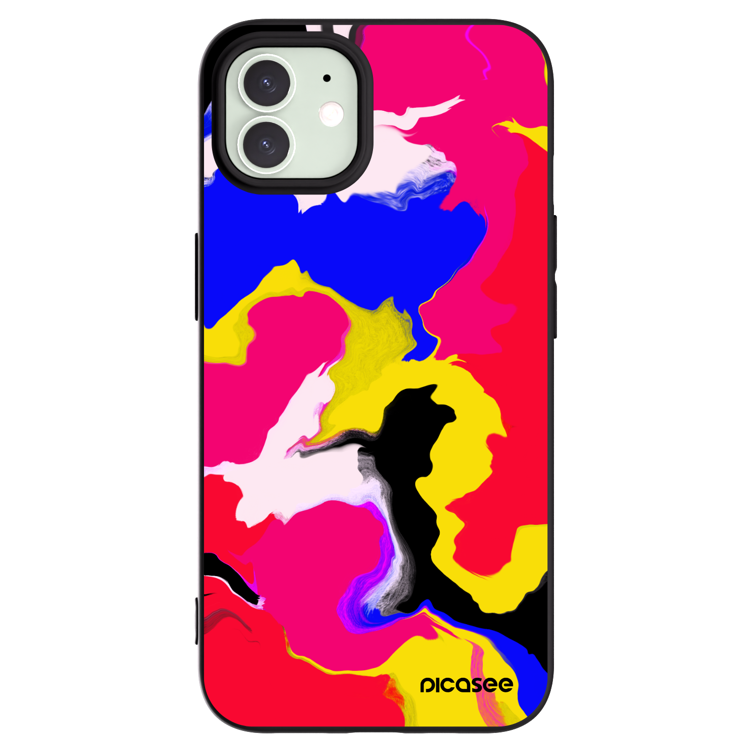 Picasee silikonski črni ovitek za Apple iPhone 12 - Watercolor