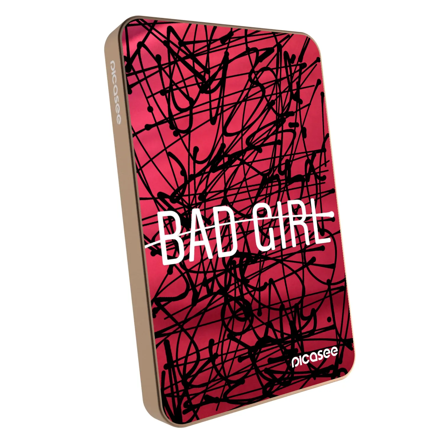 Picasee Prenosna baterija z MagSafe 5 000 mAh Zlati - Bad girl