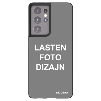 Picasee silikonski črni ovitek za Samsung Galaxy S21 Ultra 5G G998B - Lasten foto dizajn