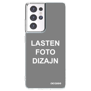 Picasee silikonski prozorni ovitek za Samsung Galaxy S21 Ultra 5G G998B - Lasten foto dizajn