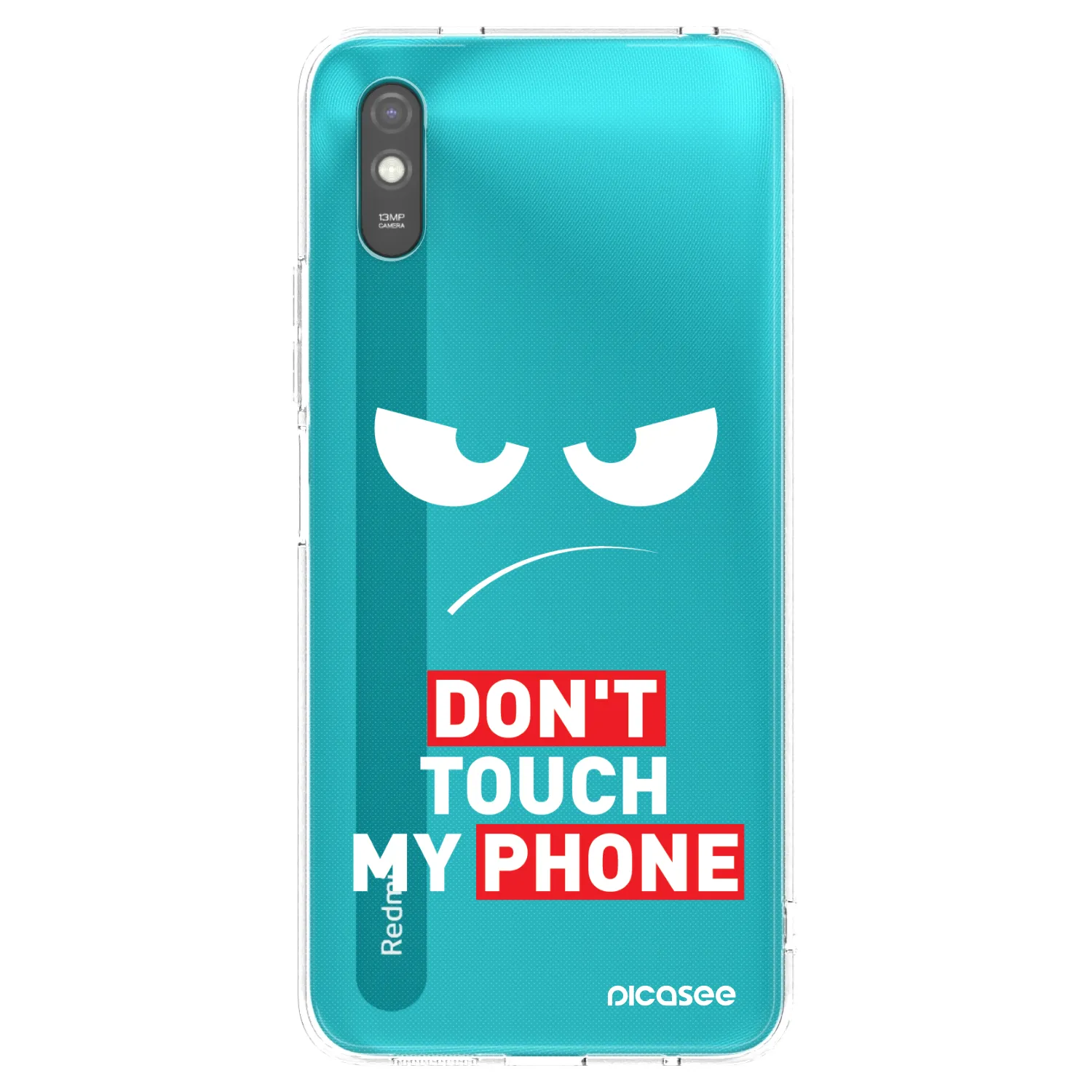 Picasee silikonski črni ovitek za Xiaomi Redmi 9A - Angry Eyes - Transparent