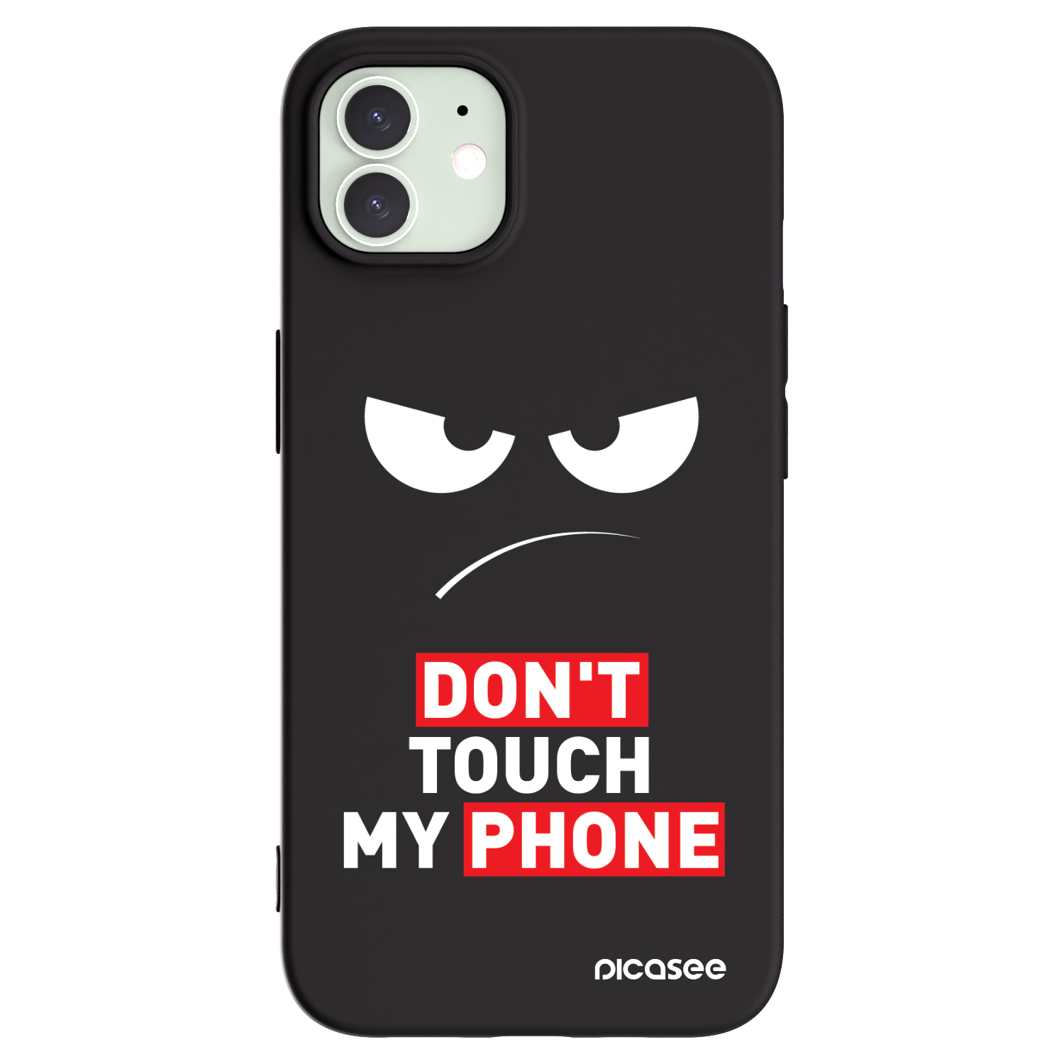 Picasee silikonski črni ovitek za Apple iPhone 12 - Angry Eyes - Transparent