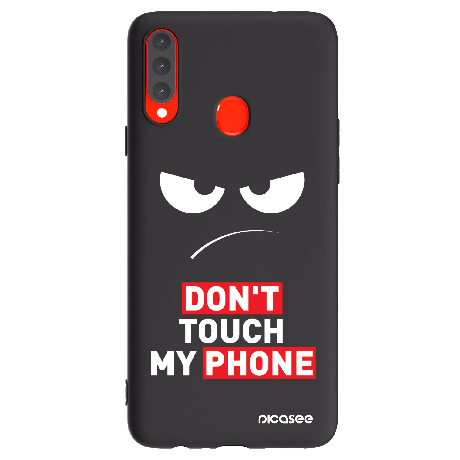 Picasee silikonski črni ovitek za Samsung Galaxy A20s - Angry Eyes - Transparent