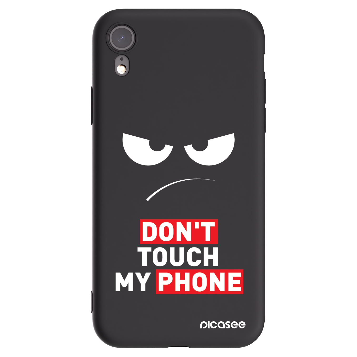 Picasee silikonski črni ovitek za Apple iPhone XR - Angry Eyes - Transparent