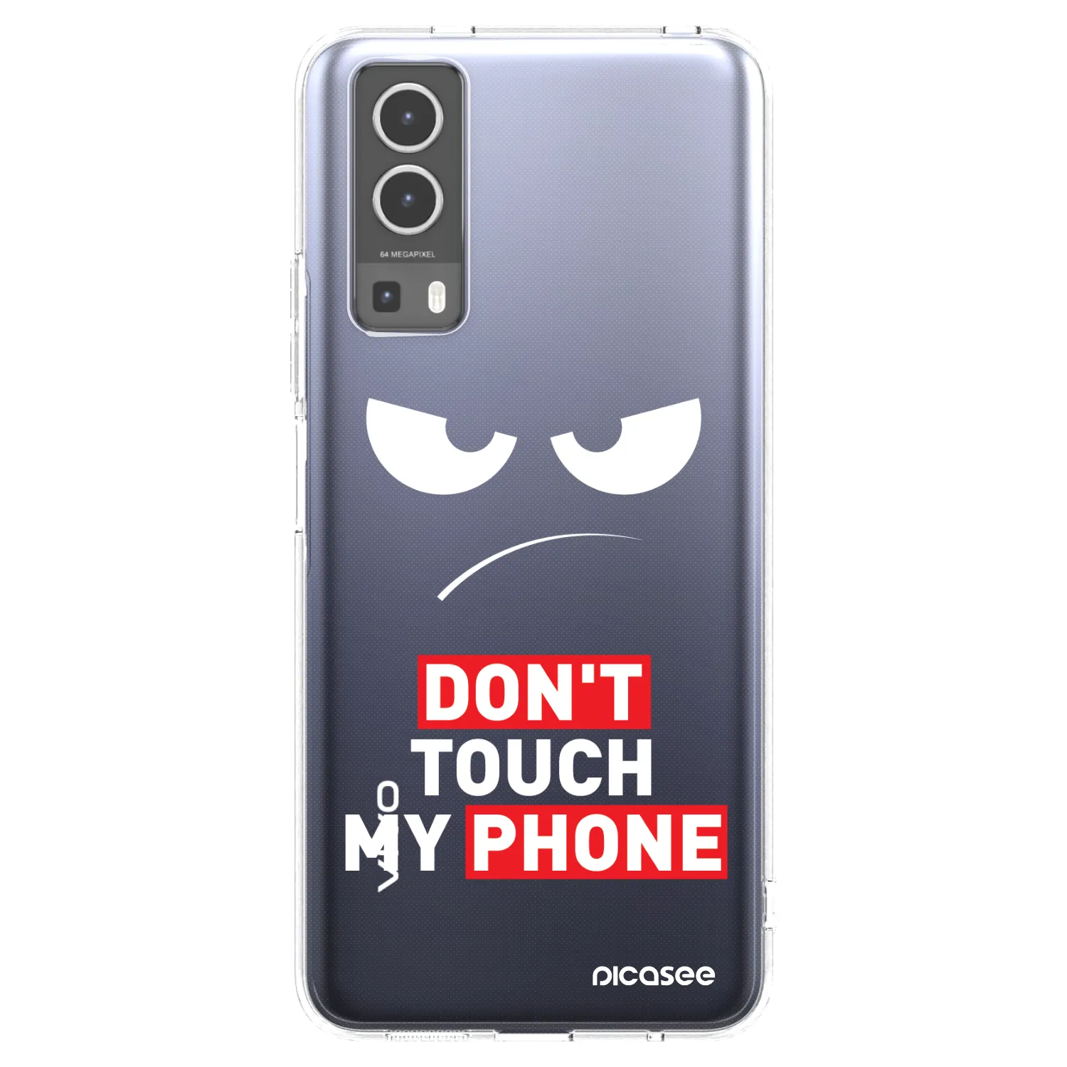 Picasee silikonski prozorni ovitek za Vivo Y72 5G - Angry Eyes - Transparent