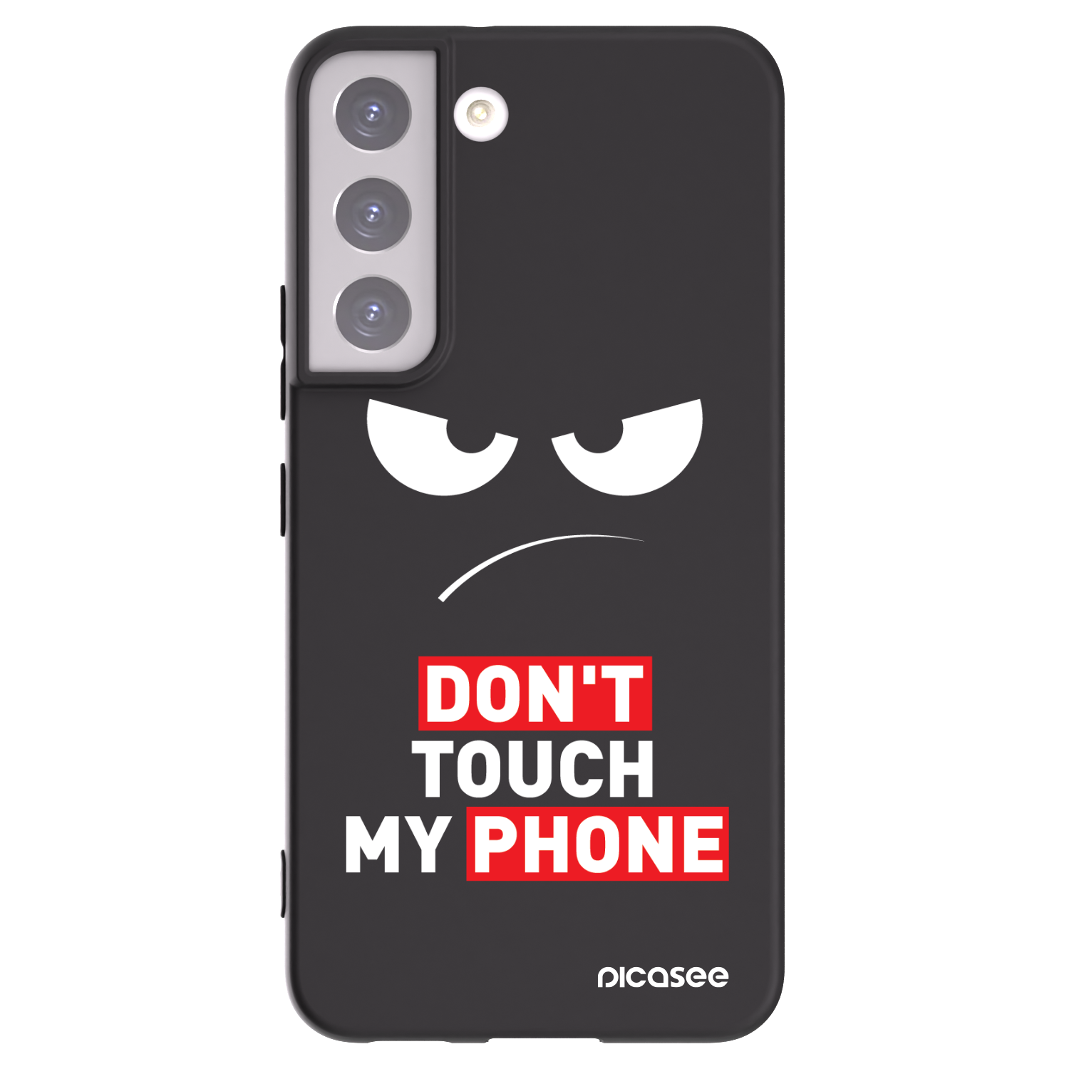 Picasee silikonski črni ovitek za Samsung Galaxy S22 5G - Angry Eyes - Transparent