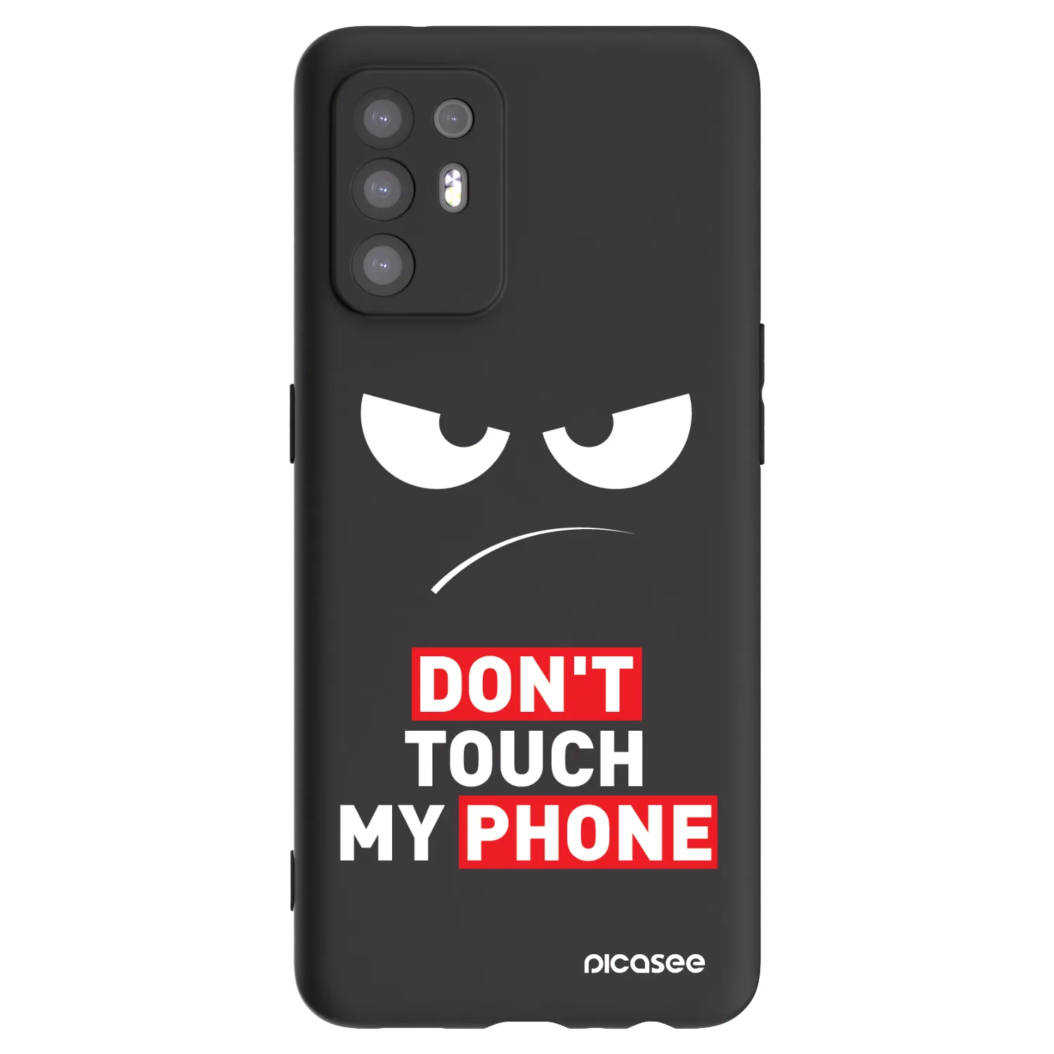 Picasee silikonski črni ovitek za OPPO A94 5G - Angry Eyes - Transparent