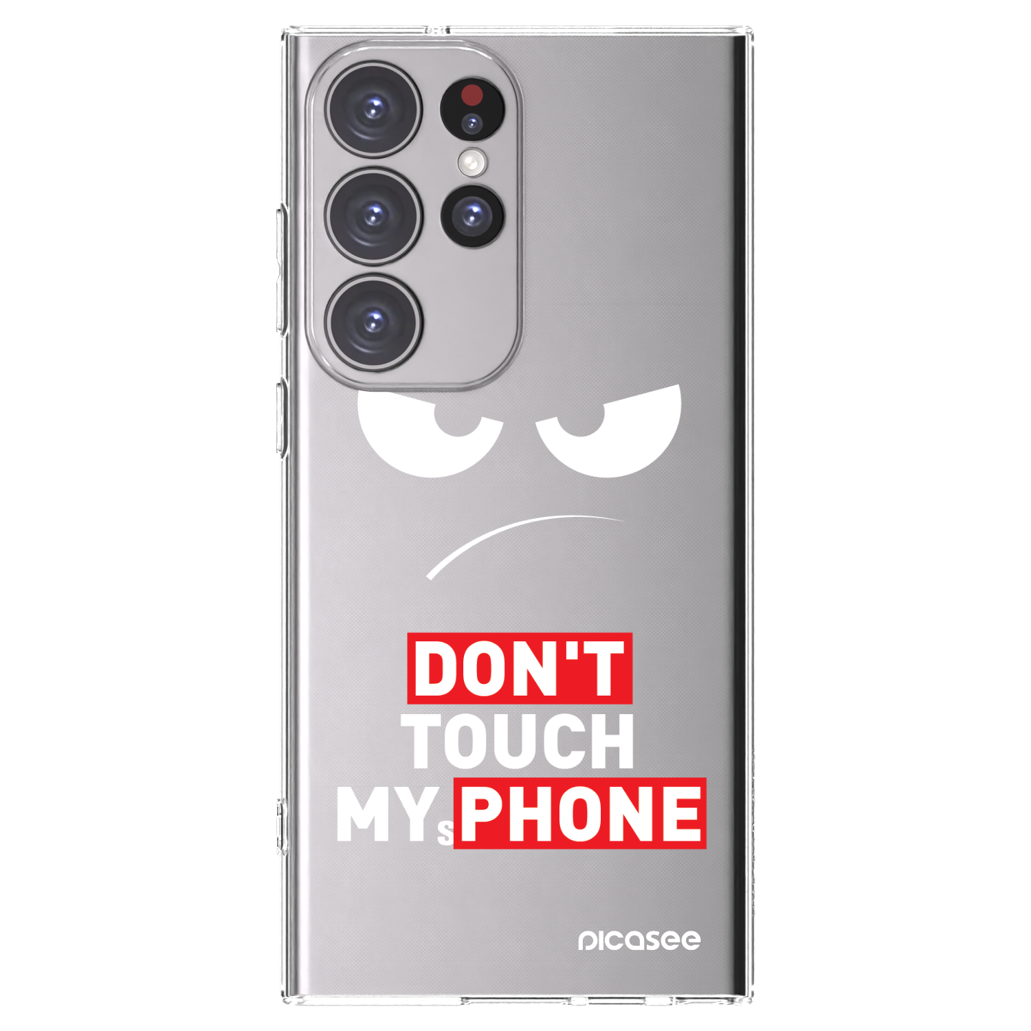 Picasee silikonski prozorni ovitek za Samsung Galaxy S23 Ultra 5G - Angry Eyes - Transparent