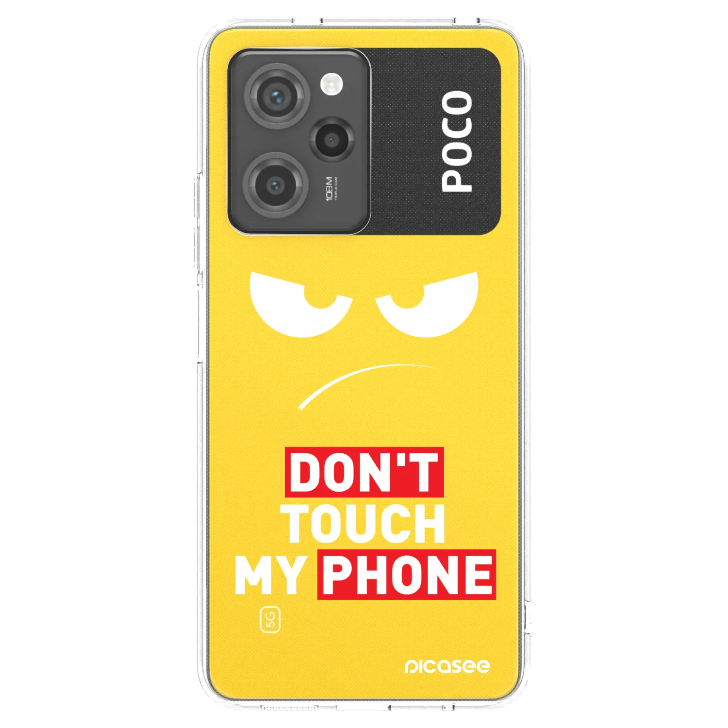Picasee silikonski črni ovitek za Xiaomi Poco X5 Pro - Angry Eyes - Transparent