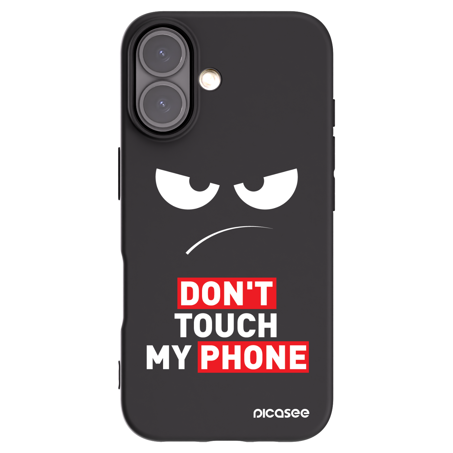 Picasee silikonski črni ovitek za Apple iPhone 16 - Angry Eyes - Transparent