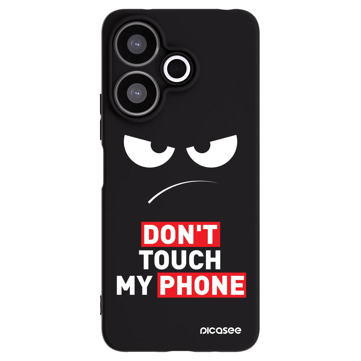 Picasee silikonski črni ovitek za Xiaomi Redmi 13 4G - Angry Eyes - Transparent