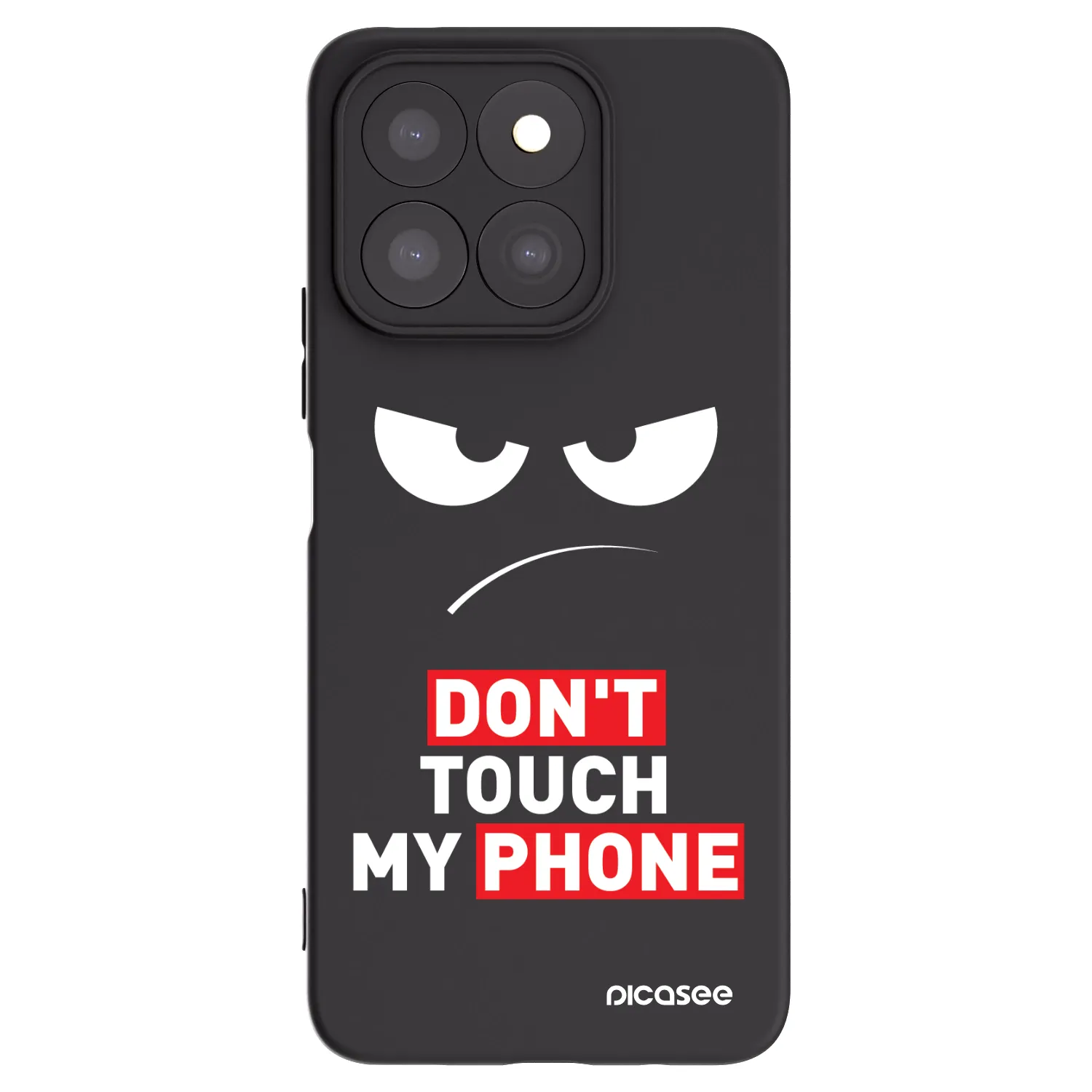 Picasee silikonski črni ovitek za Honor X8c - Angry Eyes - Transparent