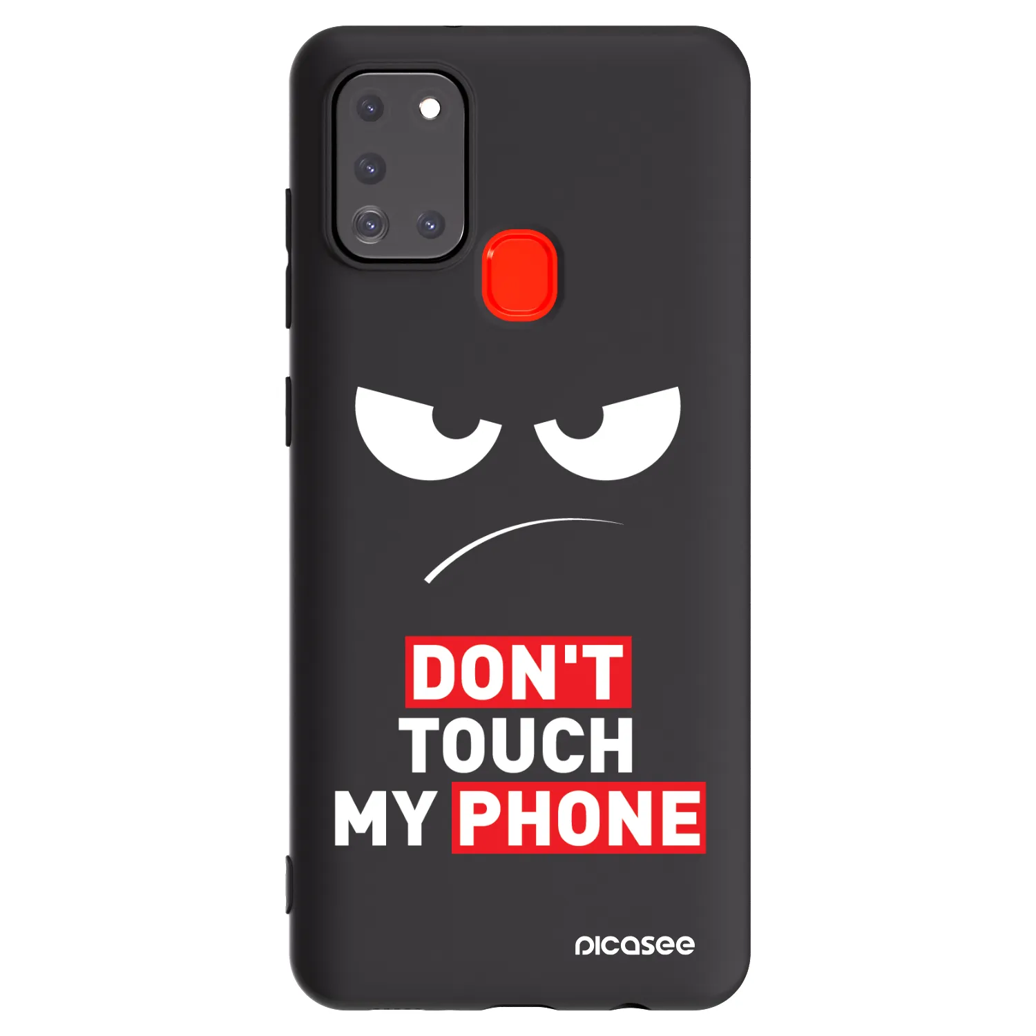 Picasee silikonski črni ovitek za Samsung Galaxy A21s - Angry Eyes - Transparent