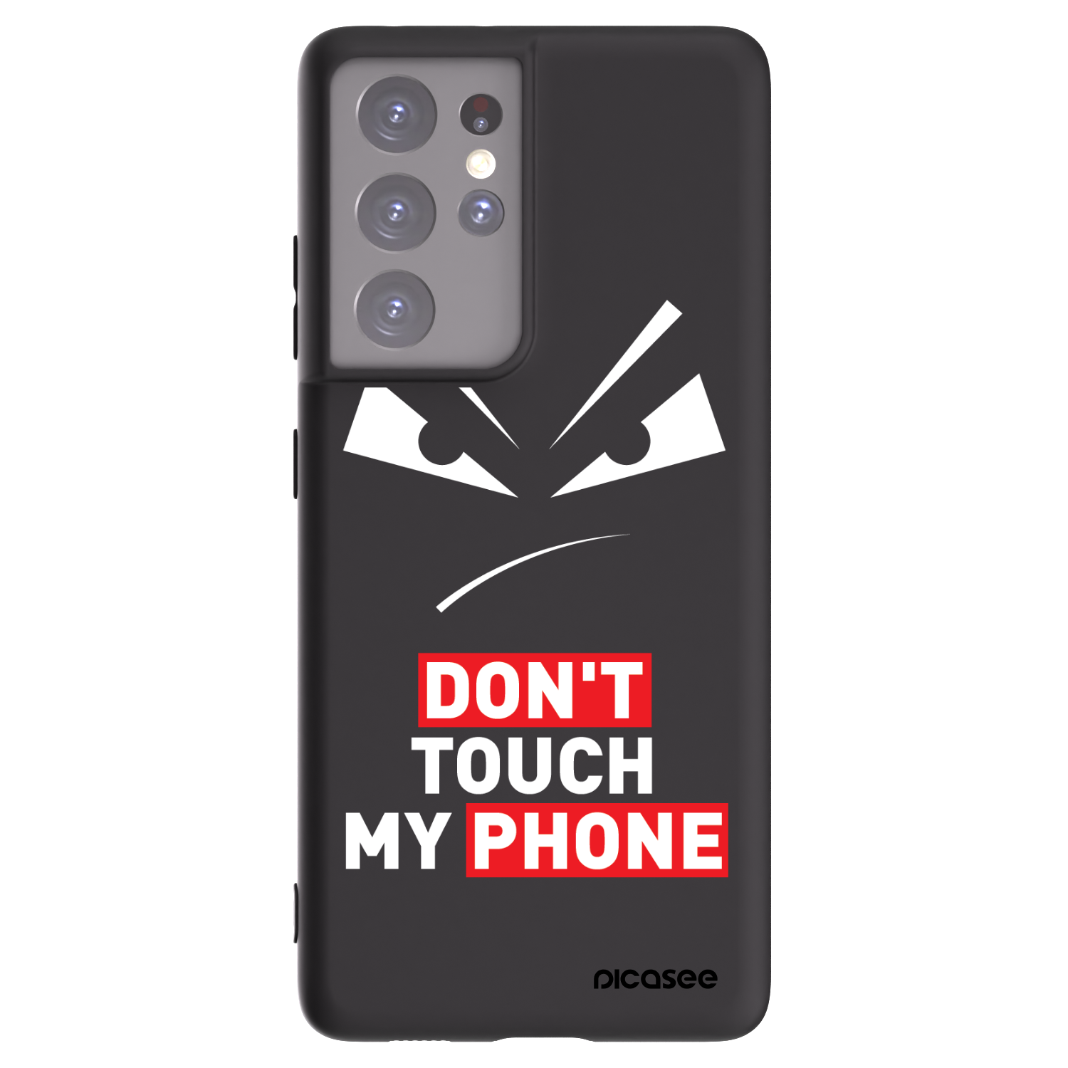 Picasee silikonski črni ovitek za Samsung Galaxy S21 Ultra 5G G998B - Evil Eye - Transparent