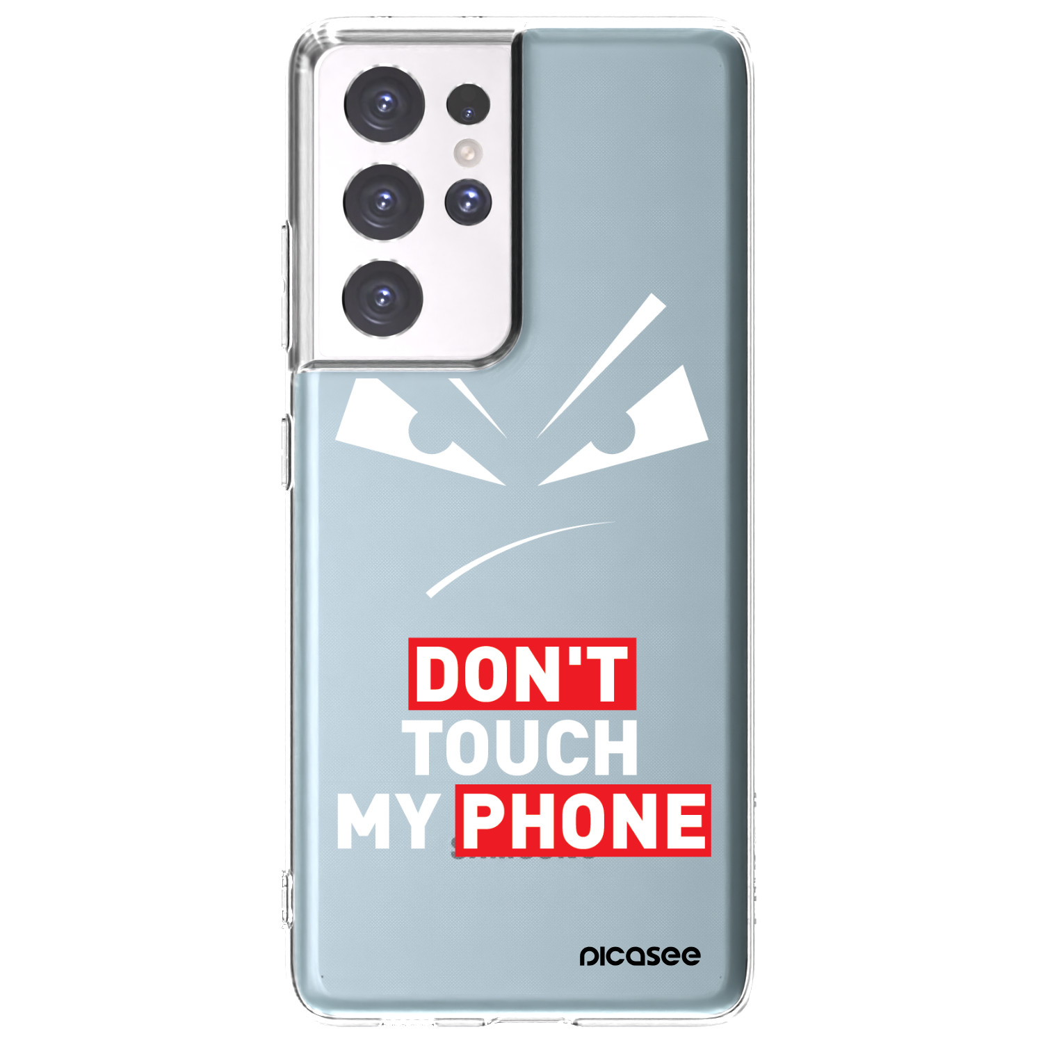 Picasee silikonski prozorni ovitek za Samsung Galaxy S21 Ultra 5G G998B - Evil Eye - Transparent