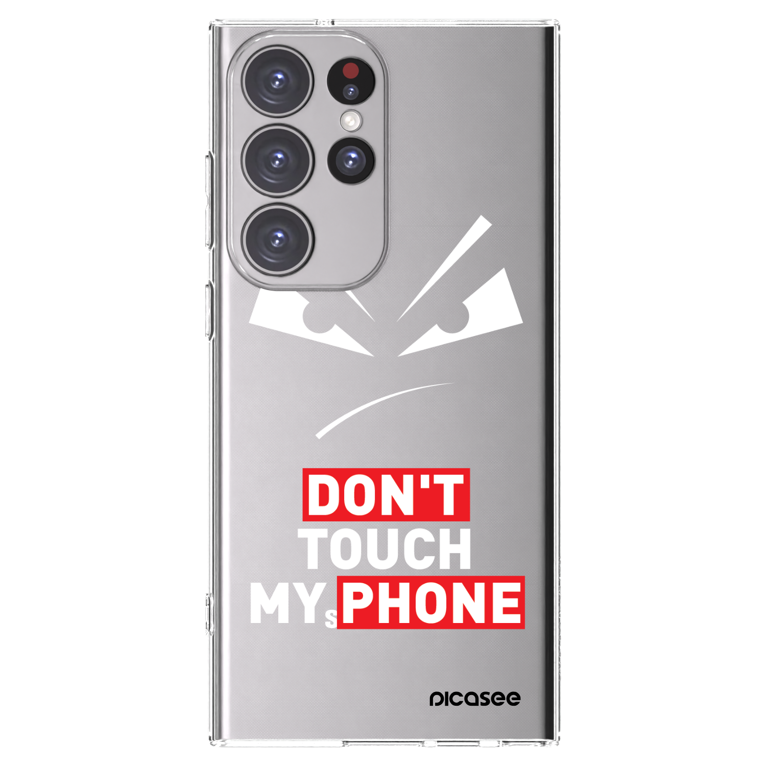 Picasee silikonski prozorni ovitek za Samsung Galaxy S23 Ultra 5G - Evil Eye - Transparent