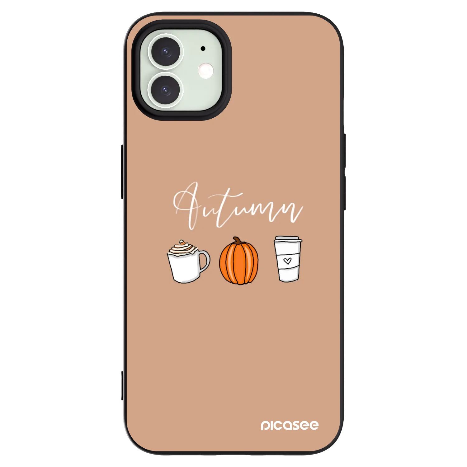 Picasee silikonski črni ovitek za Apple iPhone 12 - Autumn