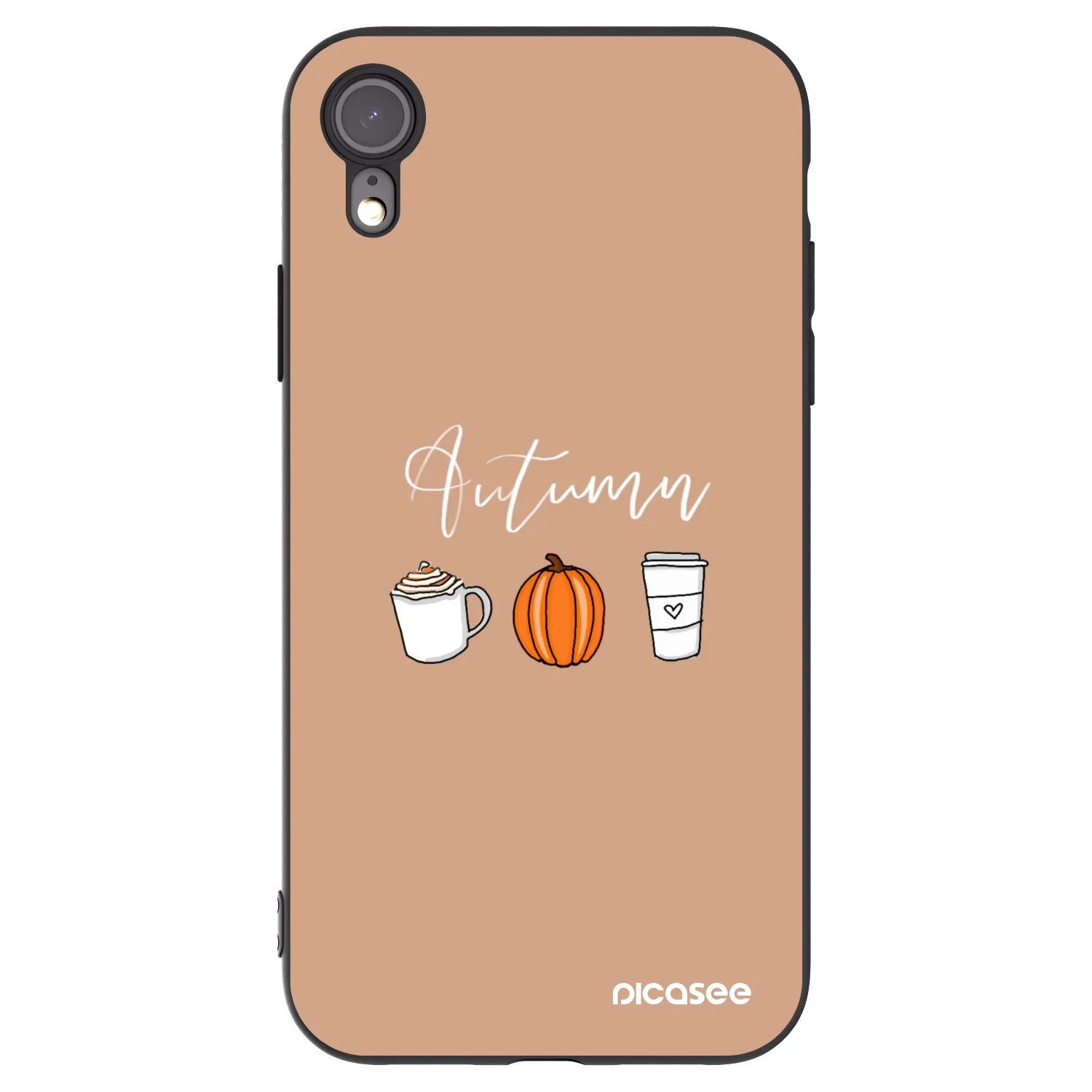 Picasee silikonski črni ovitek za Apple iPhone XR - Autumn