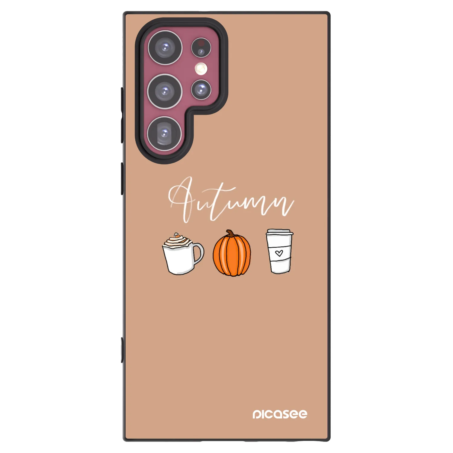 Picasee silikonski črni ovitek za Samsung Galaxy S22 Ultra 5G - Autumn