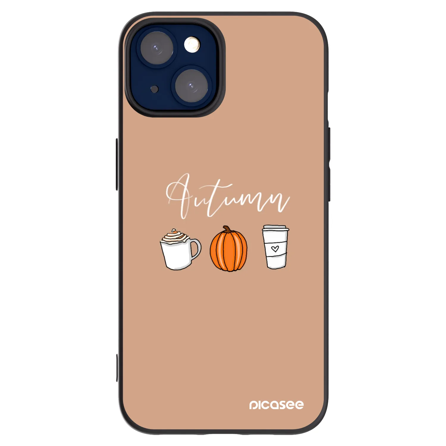 Picasee silikonski črni ovitek za Apple iPhone 14 - Autumn