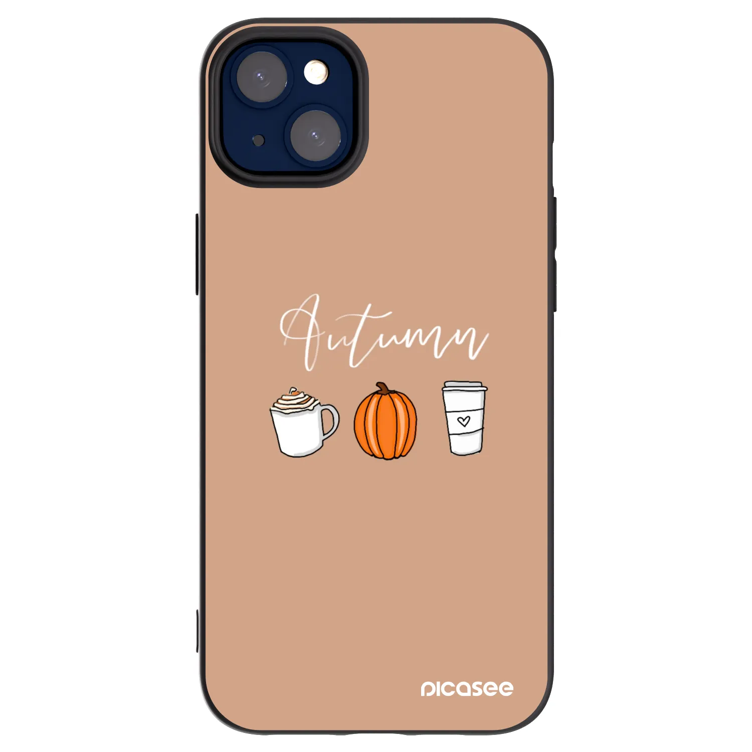 Picasee silikonski črni ovitek za Apple iPhone 14 Plus - Autumn