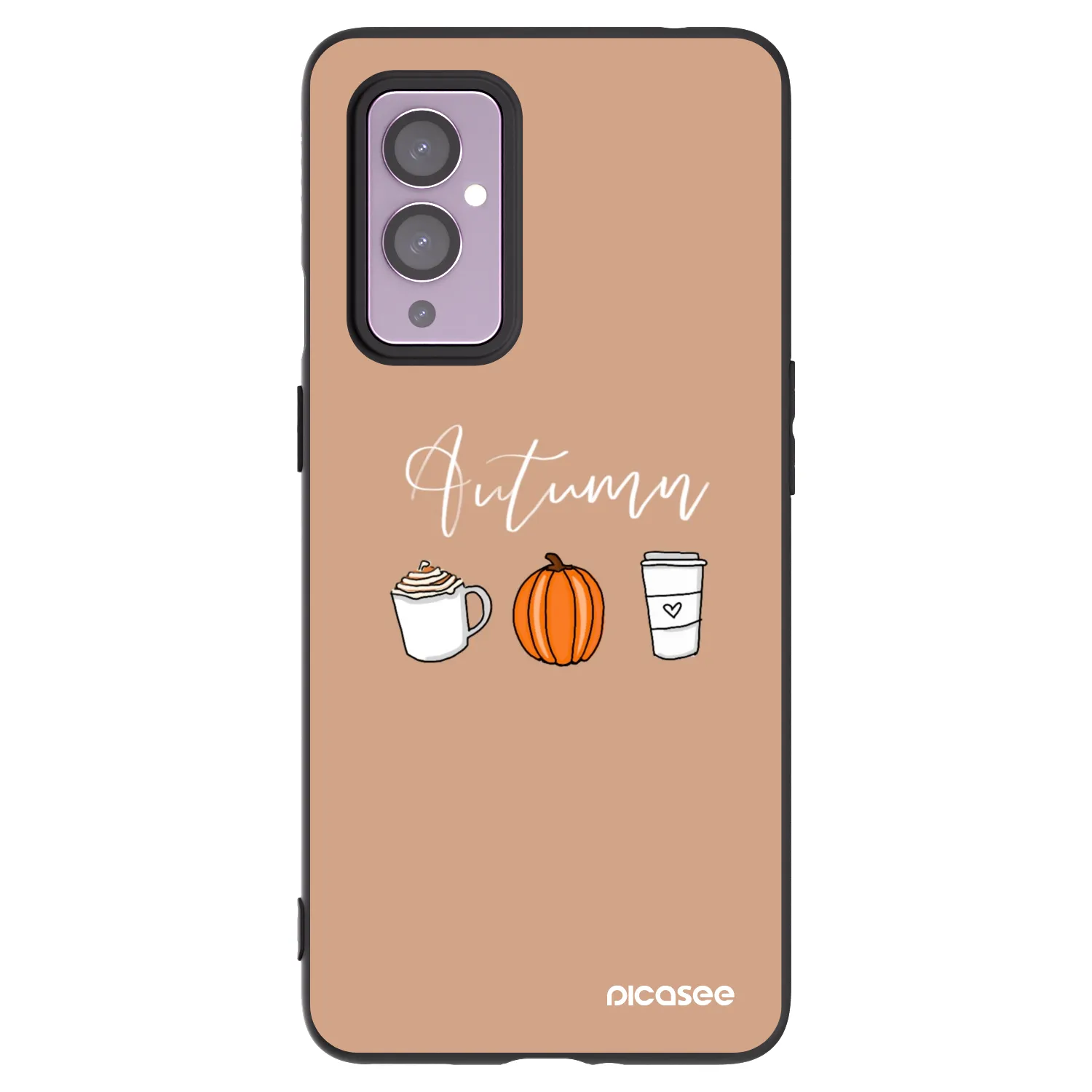 Picasee silikonski črni ovitek za OnePlus 9 - Autumn