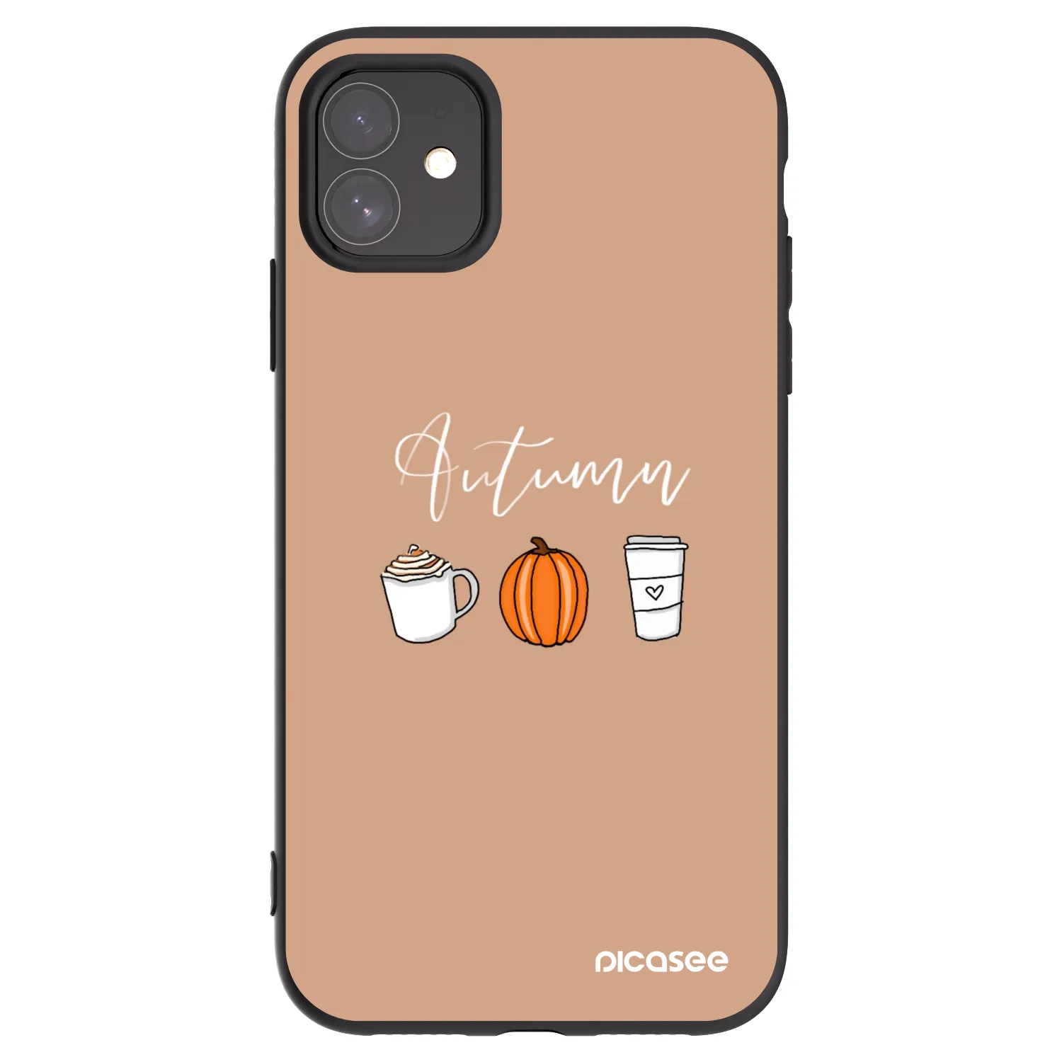 Picasee silikonski črni ovitek za Apple iPhone 11 - Autumn