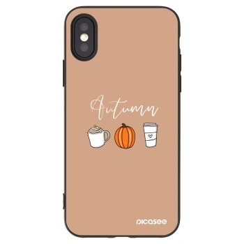 Picasee silikonski črni ovitek za Apple iPhone X/XS - Autumn