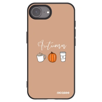 Picasee silikonski črni ovitek za Apple iPhone 16e - Autumn
