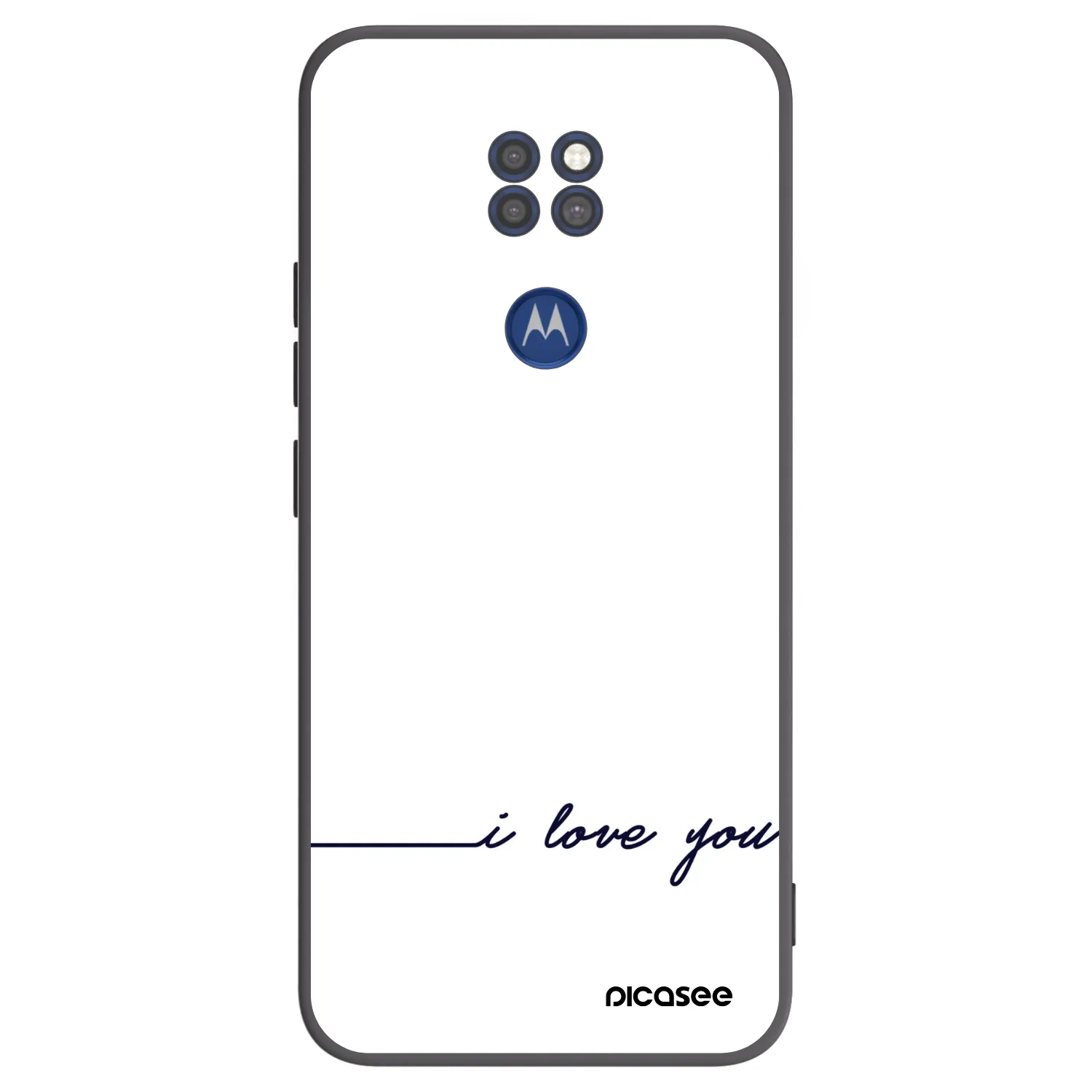 Picasee silikonski črni ovitek za Motorola Moto G9 Play - I love you