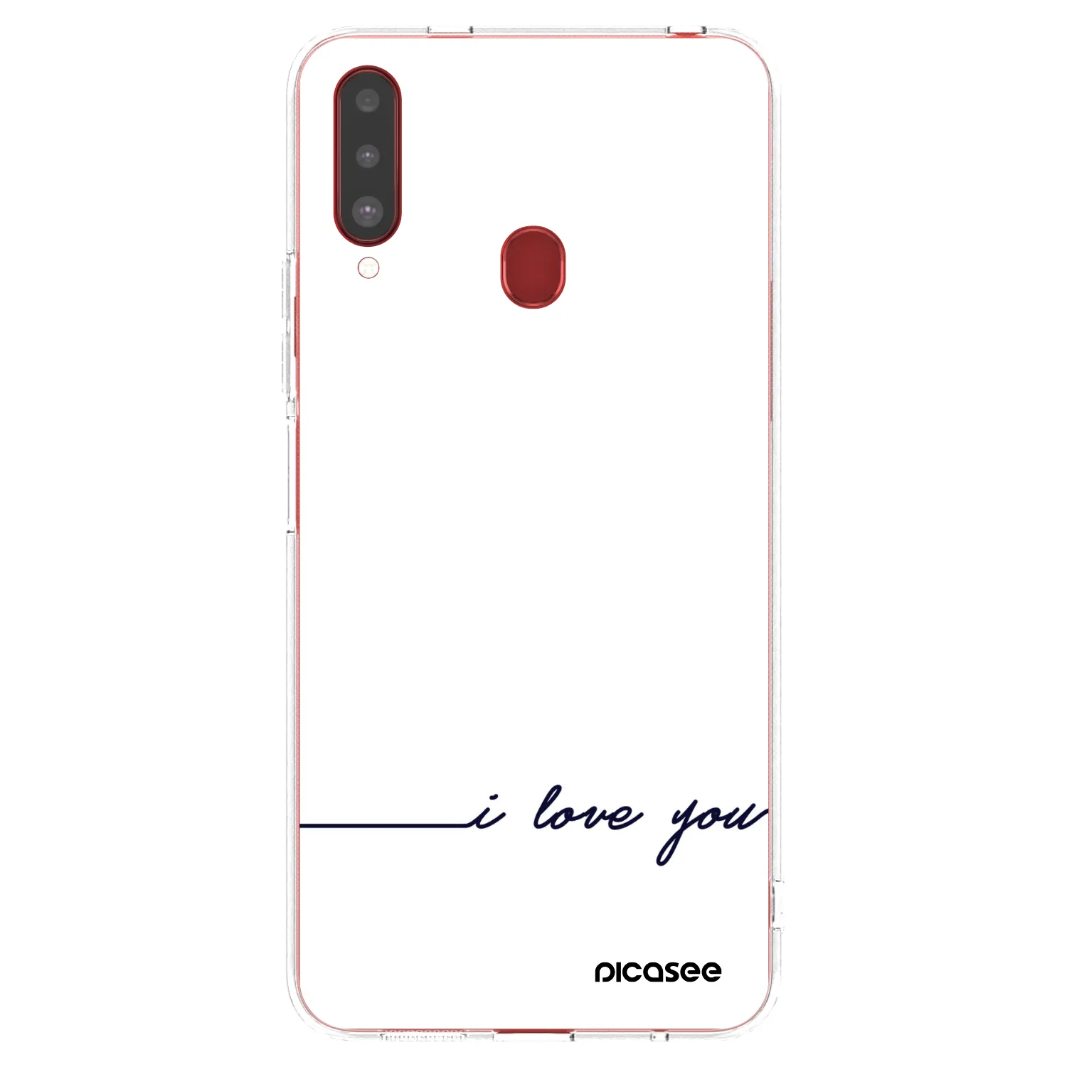 Picasee silikonski prozorni ovitek za Samsung Galaxy A20s - I love you