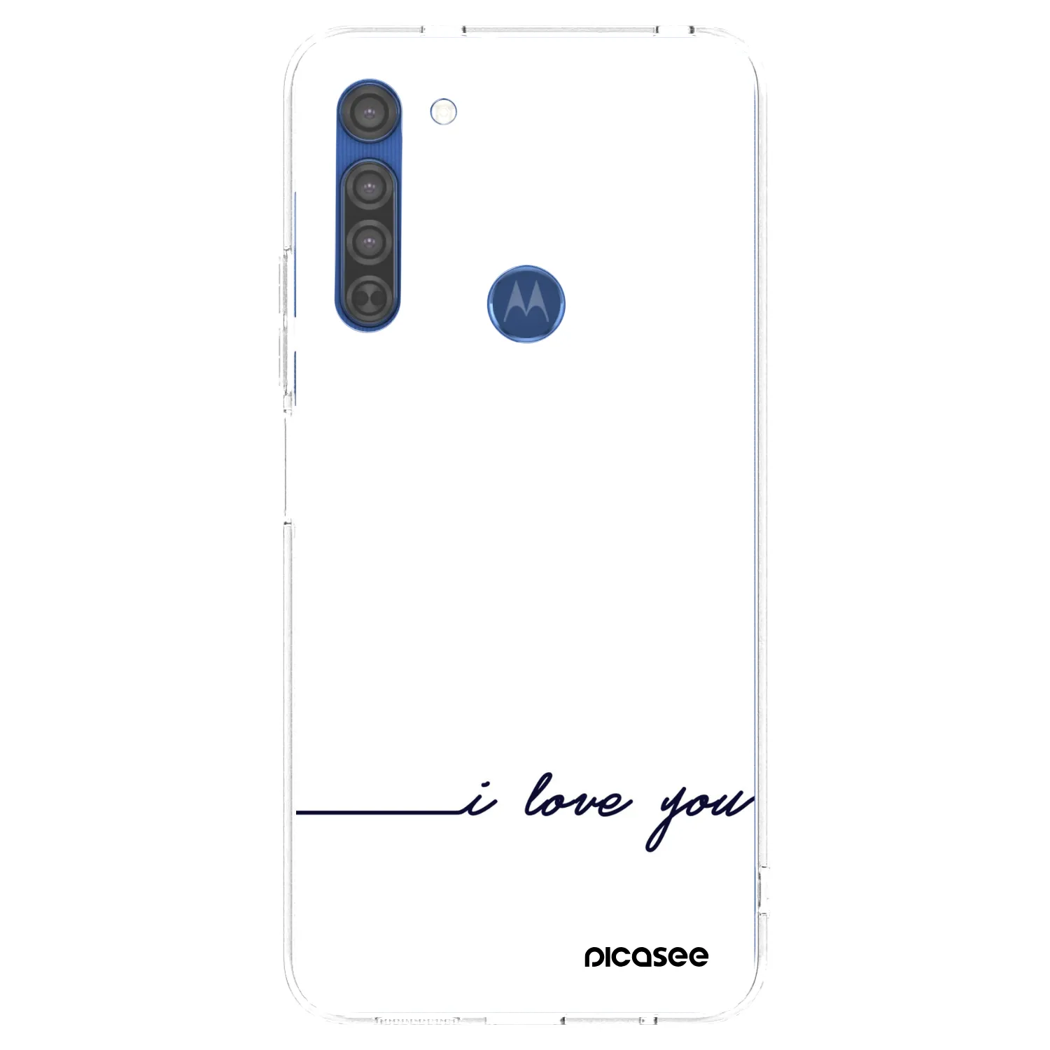 Picasee silikonski prozorni ovitek za Motorola Moto G8 - I love you