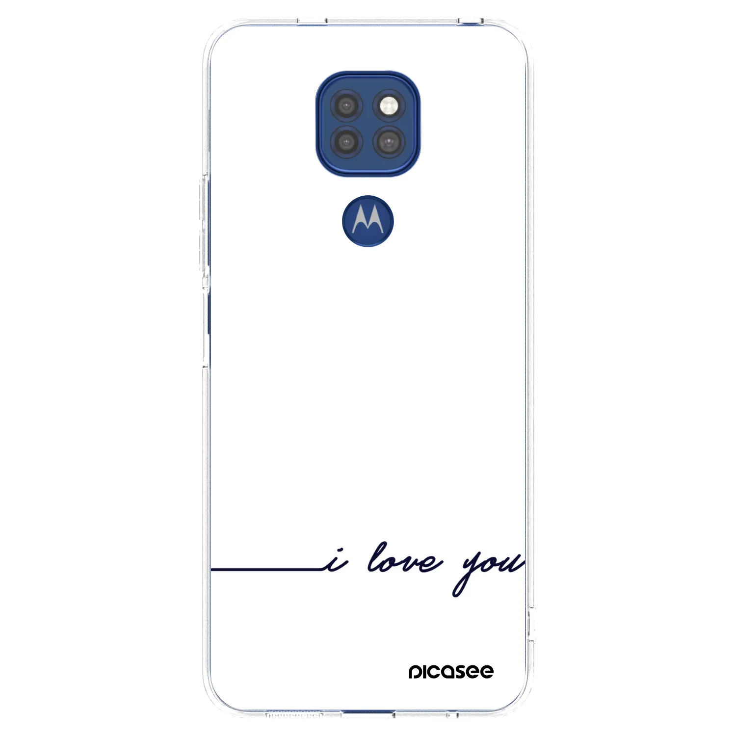Picasee silikonski prozorni ovitek za Motorola Moto G9 Play - I love you